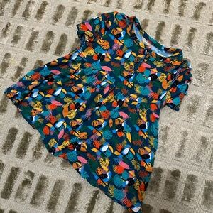 Posh Peanut Colorful Tropical Print Top 3T